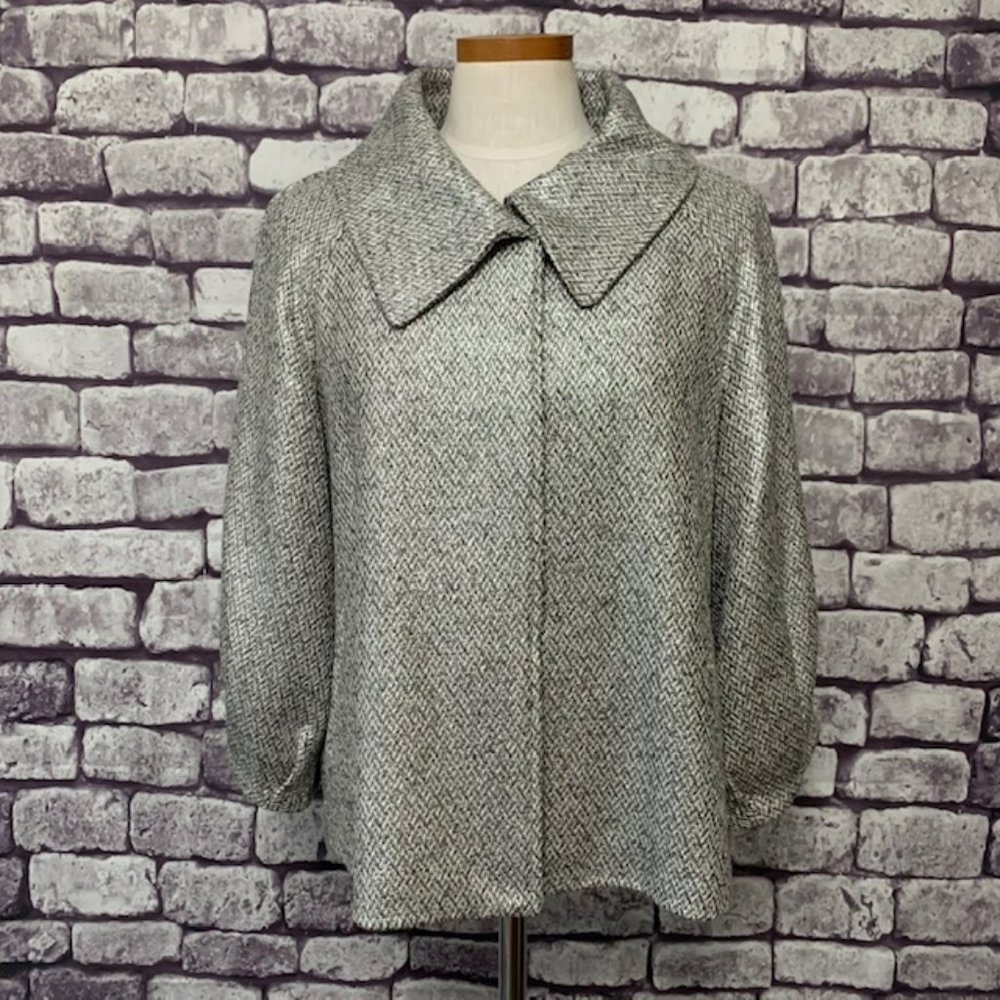 Lafayette 148 Gray & Silver Jacket Size 14